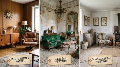Different kind of vintage styles